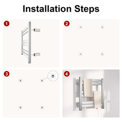 SHARNDY Electric Towel Warmer,Drying Towel Rack Heated Towel Rack,Wall Mounted Towel Warmer Rack,with Polished 6 Bars, 20.87x20.47x3.15 inches 80W