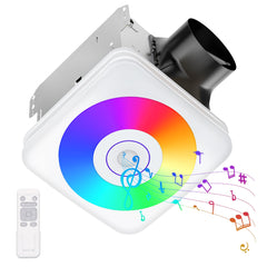 OREiN Bathroom Fan with Bluetooth Speaker, 110/160 CFM 1.0 Sones Bathroom Exhaust Fan with Light, 40W Shower Vent Fan with Light & Remote, 1500lm LED Light 2700K/4000K/6500K & Nightlight, Music Sync