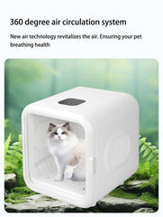 PETEASE 62L Large Capacity Automatic Pet Dryer Box - Smart Temperature Control, Ultra Quiet, Anti-Stress, 360° Efficient, for Cats and Small Dogs (Cube Pet Dryer Box - White)