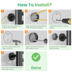 Geobella Towel Warmer Rack 6 Bars Towel Warmer Wall Mounted with Timer & Temperature Adjustments Electric Heated Towel Drying Racks for Bathroom