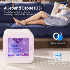 Pet Grooming Dryer Box – Ultra Quiet 62L Pet Hair Dryer, Fully Automatic with Smart Temperature Control, 360° Efficient Airflow, Ideal Cat and Dog Drying Box for Small Pets, White