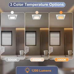 Gaciban Bathroom Exhaust Fan with Light, 110 CFM Bath Ventilation Fans with 1200lm LED Light 3CCT Selectable, Quiet 1.0 Sone Ceiling Mount Vent Fan Light Combo for Home/Bath/Offic/Warehouse