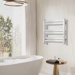 SHARNDY Electric Towel Warmer,Drying Towel Rack Heated Towel Rack,Wall Mounted Towel Warmer Rack,with Polished 6 Bars, 20.87x20.47x3.15 inches 80W