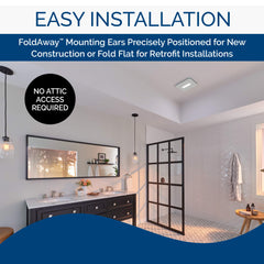 Broan-NuTone AE110LK Ventilation Fan with LED CleanCover and Roomside Installation, ENERGY STAR Certified, 110 CFM, 1.0 Sones, White