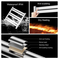 SHARNDY Electric Towel Warmer,Drying Towel Rack Heated Towel Rack,Wall Mounted Towel Warmer Rack,with Polished 6 Bars, 20.87x20.47x3.15 inches 80W