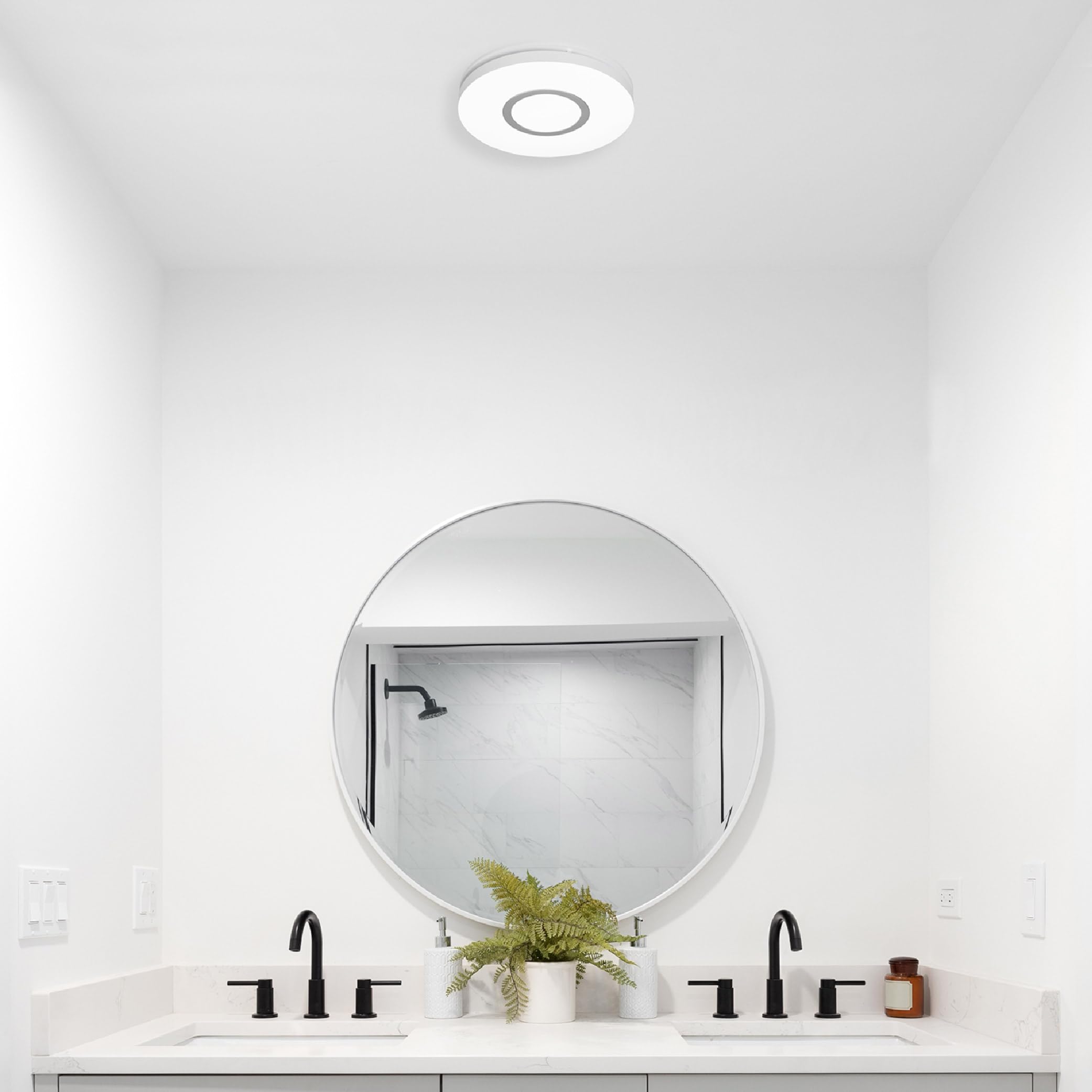 Homewerks 7141-80-RGB Bathroom Fan with Light LED Color Changing and Dimmable, SmartVent Humidity Sensing Ventilation Fan with Remote, 80 CFM 1.0 Sones
