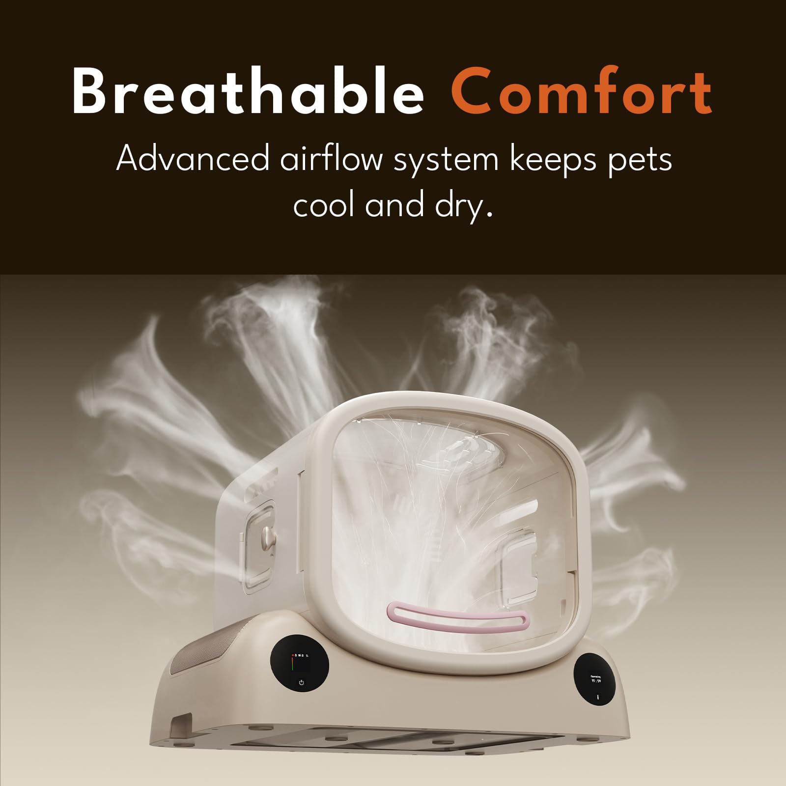PetSnowy Pet Dryer Box - Safe Modular Design, 80L Large Space, Smart Temperature & App Control, 5 Sides Efficient Airflow, Ultra Quiet Cat and Dog Hair Dryer for Pet Grooming
